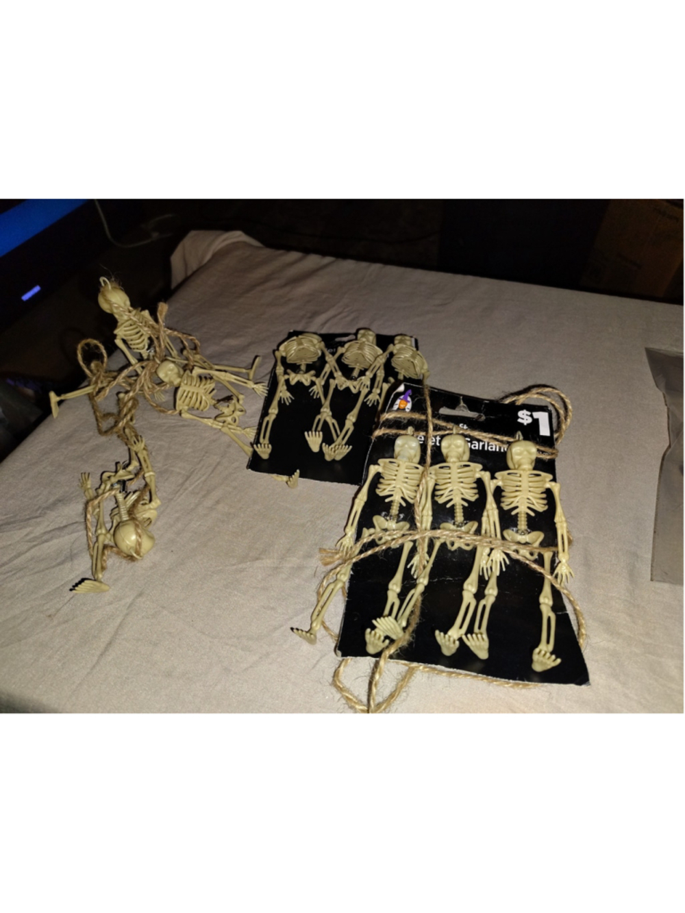 Unbranded Halloween Skeleton Garland One Size Beige